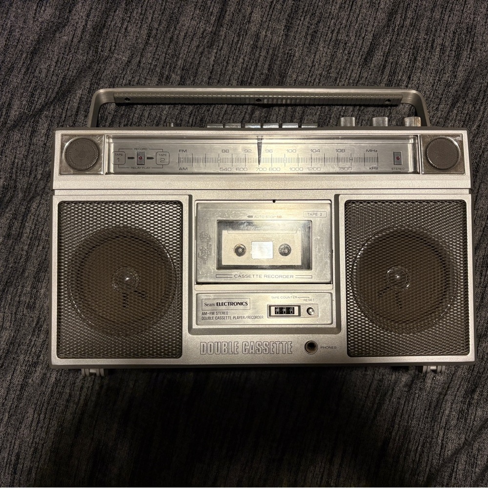 Sears Electronics Model 20204 Discontinued Authentic 80s Boombox (NOT WORKING!)